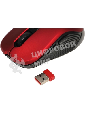Мышь беспроводная Defender Gassa MM-105 красный, 1600 dpi, радиоканал, USB, кнопки - 6