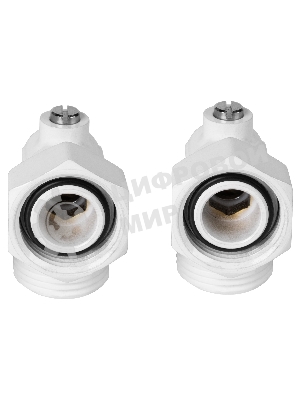 Набор нижнего подключения Royal Thermo угловой раздельный 3/4х3/4ЕК (белый)