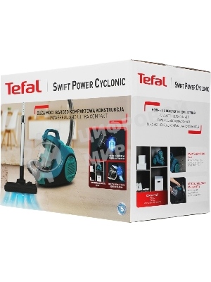 Пылесос Tefal TW2922EA бирюзовый/черный, 750/2100Вт, уборка сухая, пылесборник контейнер 1.5л