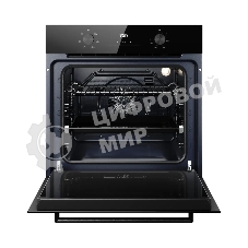 Духовой шкаф Kuppersberg HO 606 Black, High-Tech, 78 л, поворотное управление, дисплей, таймер, 6 режимов, макс. температура 310 градусов, телескопические направляющие (на 1 уровень), цвет черный, цвет фурнитуры черный