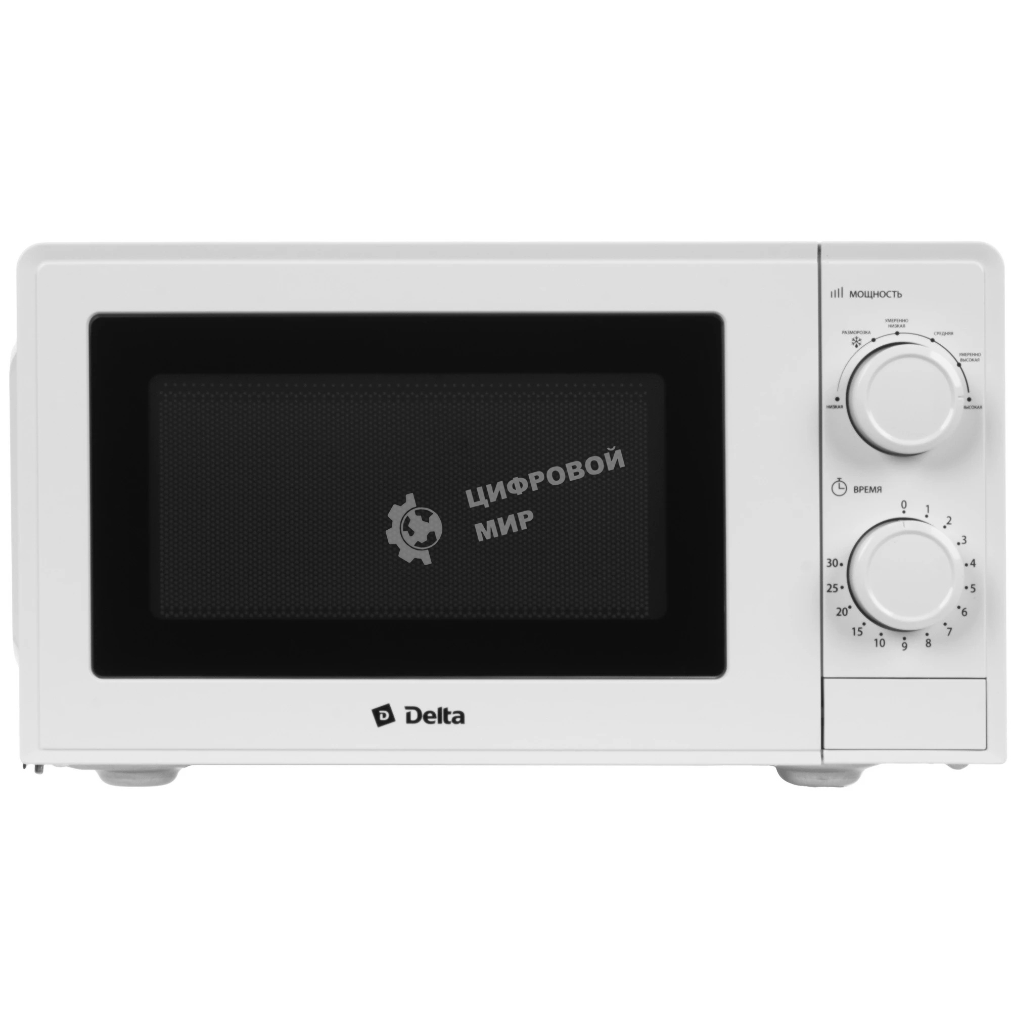Микроволновая печь Delta DL-84L20 белый, 20 л, 700 Вт, переключатели - поворотный механизм