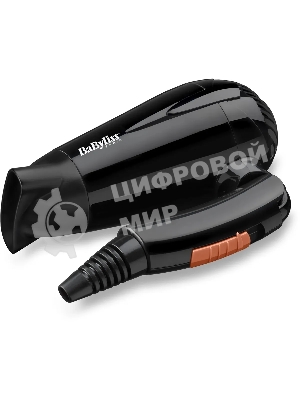 Фен BaByliss 5344E черный, 2000 Вт, компактный