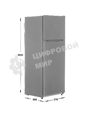 Холодильник Nordfrost NRT 145 132 серебристый двухкамерный 209/68 л морозилка сверху, ручная разморозка
