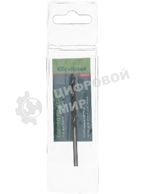 Сверло Сибртех по дереву Д=3 мм Дл=60 мм (1 пред.) для дрелей