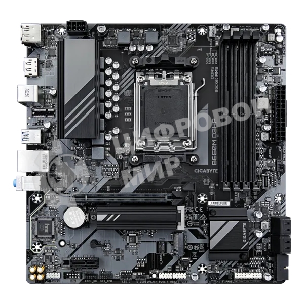 Материнская плата Gigabyte B650M D3HP, AM5, AMD B650, 4xDDR5, 4xSATA, 2xM.2, 1xPCI-E 4.0 x16, 1xPCI-E x1, 1xHDMI, 2xDP, 1x 2.5Gb LAN, 3xUSB-A 3.2 Gen 1, 2xUSB-A 2.0, 1xUSB-C 3.2 Gen 1, 3x3.5 мм, 7.1, Micro-ATX