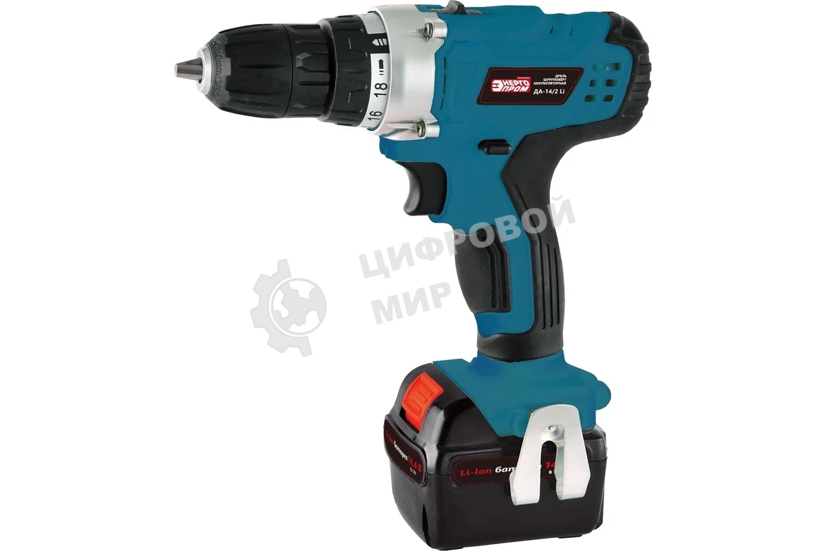 Дрель шуруповерт MASTER ДА-14/2LI, 14 В, 2 Ач, 35 Нм, щеточный