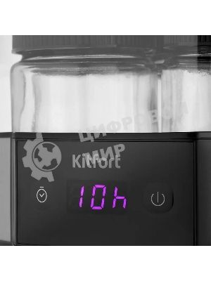 Йогуртница Kitfort КТ-6295 20Вт 7б. 190мл упр.:электрон. серебристый/черный