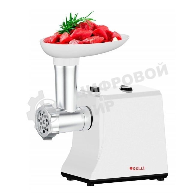 Мясорубка электрическая KELLI KL-5008 черный, 2600 Вт, 1.8 кг/мин, реверс, защита от перегрузки, насадки - 2