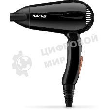 Фен BaByliss 5344E черный, 2000 Вт, компактный
