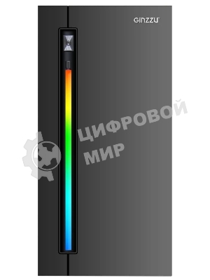 Компьютерный корпус Ginzzu D350 2хUSB 2.0,AU RGb w/o PSU