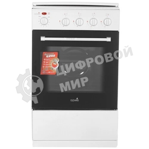Плита комбинированная Cezaris ПГЭ 1000-05 белый, конфорок 4 шт, духовка 45 л, 51 см x 85 см x 52 см