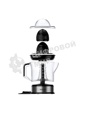 Соковыжималка Maxvi SG402 серебристый/чёрный, цитрусовая, 40 Вт, 700 мл, механическое