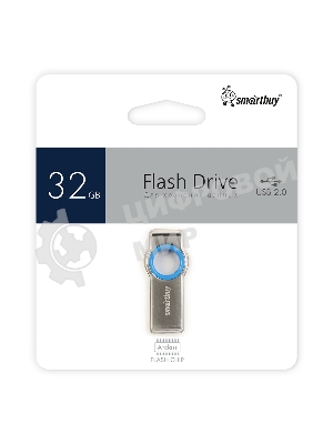 Флешка USB SmartBuy MC2 Metal Blue (SB032GbMC2), 32Gb, USB 2.0, R/W 25/15, синий/серебристый