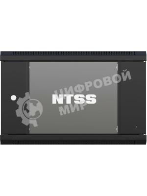 Шкаф коммутационный NTSS (NTSS-W9U6060GS-BL) настенный 9U 570x600мм пер.дв.стекл 60кг черный 22кг