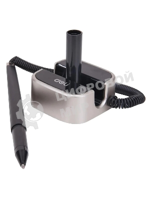 Ручка гелевая Deli E6797black черный, d=0.7мм, черные чернила, на подставке, линия 0.55мм