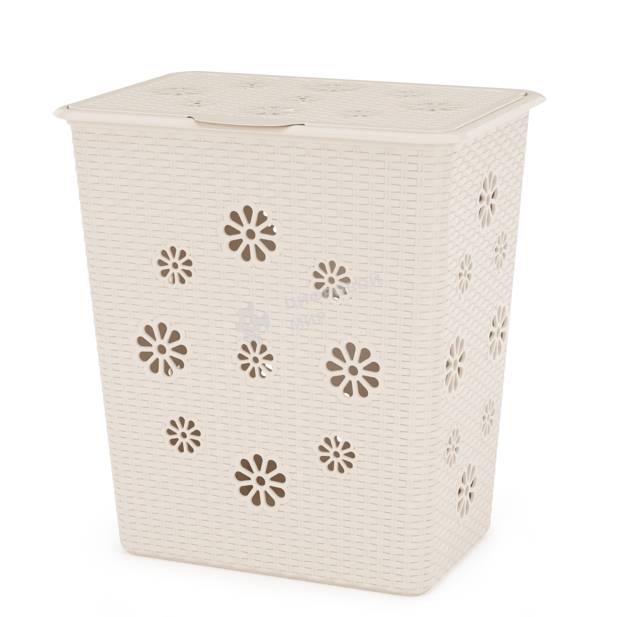 Корзина для белья Альтернатива Плетенка 60 л бежевая М2030 (50737)