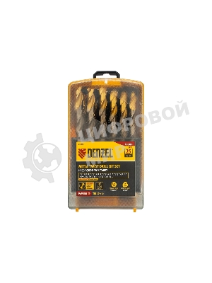 Набор сверл по металлу Denzel 1-13 мм, Р6М5К8-TiN, Golden Tip, 25 шт