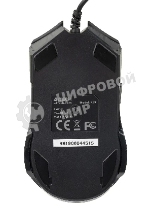Мышь проводная A4Tech X89 черный, 2400 dpi, USB, кнопки - 8