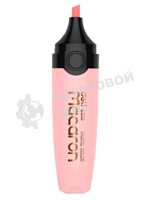 Текстовыделитель Deli EU356-PK Macaron, скошенный пишущий наконечник, 1-5мм, розовый пастельный