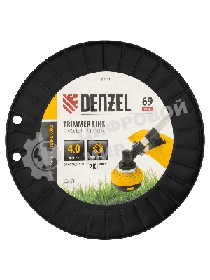 Леска для триммера Denzel двухкомпонентная круглая, 4,0мм х 69м, на DIN катушке EXTRA CORD