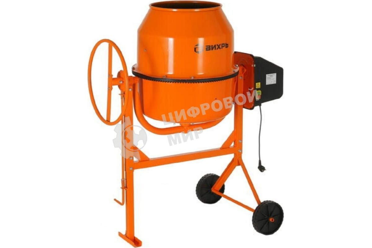 Бетономешалка Вихрь БМ-180П 800 Вт, 180 л, полиамидный венец, 32 об/мин