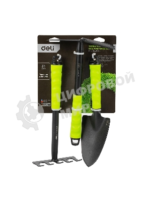 Набор лопата, мотыга, грабли Deli DL580803 Длина 31 см, защита от ржавчины и коррозии