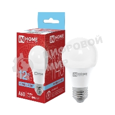 Лампа светодиодная LED-A60-VC 12Вт 230В E27 6500К IN HOME 4690612020259