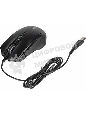 Мышь проводная A4Tech X89 черный, 2400 dpi, USB, кнопки - 8