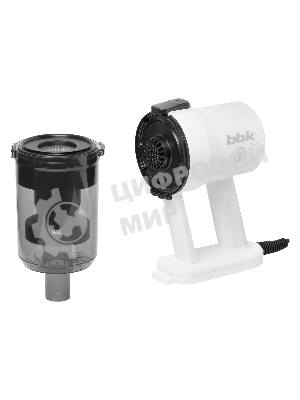 Пылесос вертикальный BBK BV2600 белый/черный, питание от сети, 170 Вт, уборка сухая, пылесборник 0.5 л