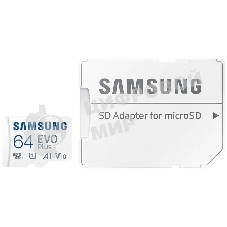 Флеш карта Samsung EVO Plus, microSDXC 64Gb (R/W 160/90 Mb/s, adapter) MB-MC64SA/APC
