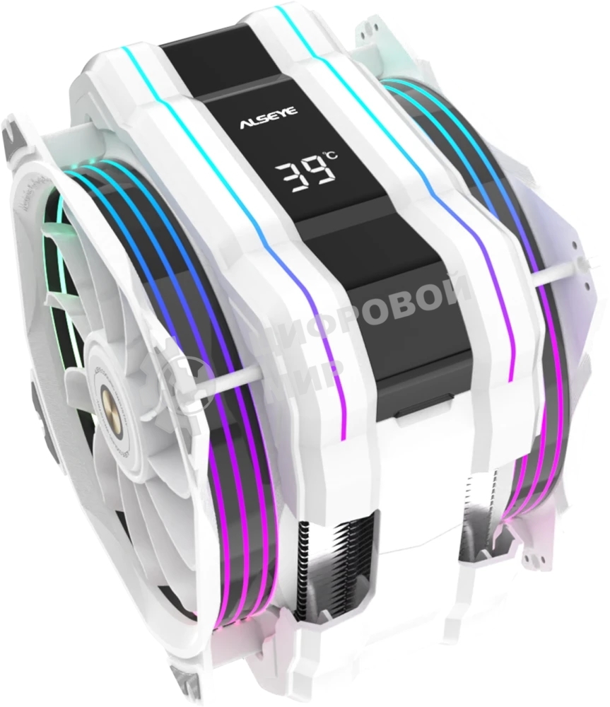 Кулер для процессора Alseye M120D-W-Plus белый, 120 мм, алюминий/медь, 1900 об/мин, 41.2 дБ, 4 pin, 250 Вт, 160 мм