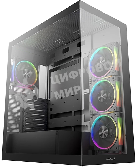 Компьютерный корпус Deepcool CG580 4F V2 без БП, боковое окно (панорама), 4x120мм ARGB PWM вентилятора, черный, ATX (R-CG580-BKADA4-G-2)
