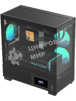 Компьютерный корпус AeroCool/Formula V Line Crystal E1M Black, MATX, USB3.0*2, Switch Display Panel