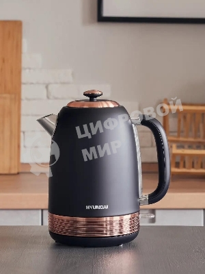 Чайник электрический Hyundai HYK-S4501 1.7л. 2200Вт черный/бронзовый (корпус: нержавеющая сталь/пластик)
