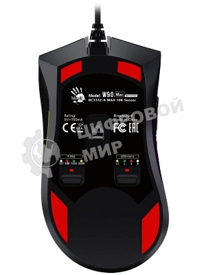 Мышь проводная A4Tech Bloody W90 Max черный, 10000 dpi, USB, кнопки - 10