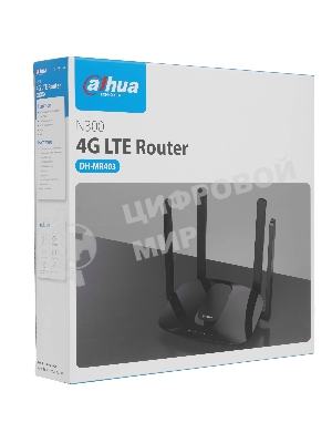 Роутер Dahua DH-MR403/до 300 Мбит/2,4 ГГц/1 порт WAN/3 порта LAN/слот для SIM-карты/черный (DH-MR403)