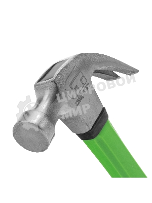 Молоток-гвоздодер Сибртех 450 г, фибергласовая обрезиненная рукоятка