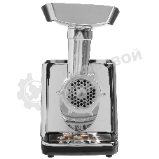 Мясорубка электрическая Sakura SA-6419BK Premium серебристый/черный, 2000 Вт, 2.0 кг/мин, реверс, защита от перегрузки, насадки - 2