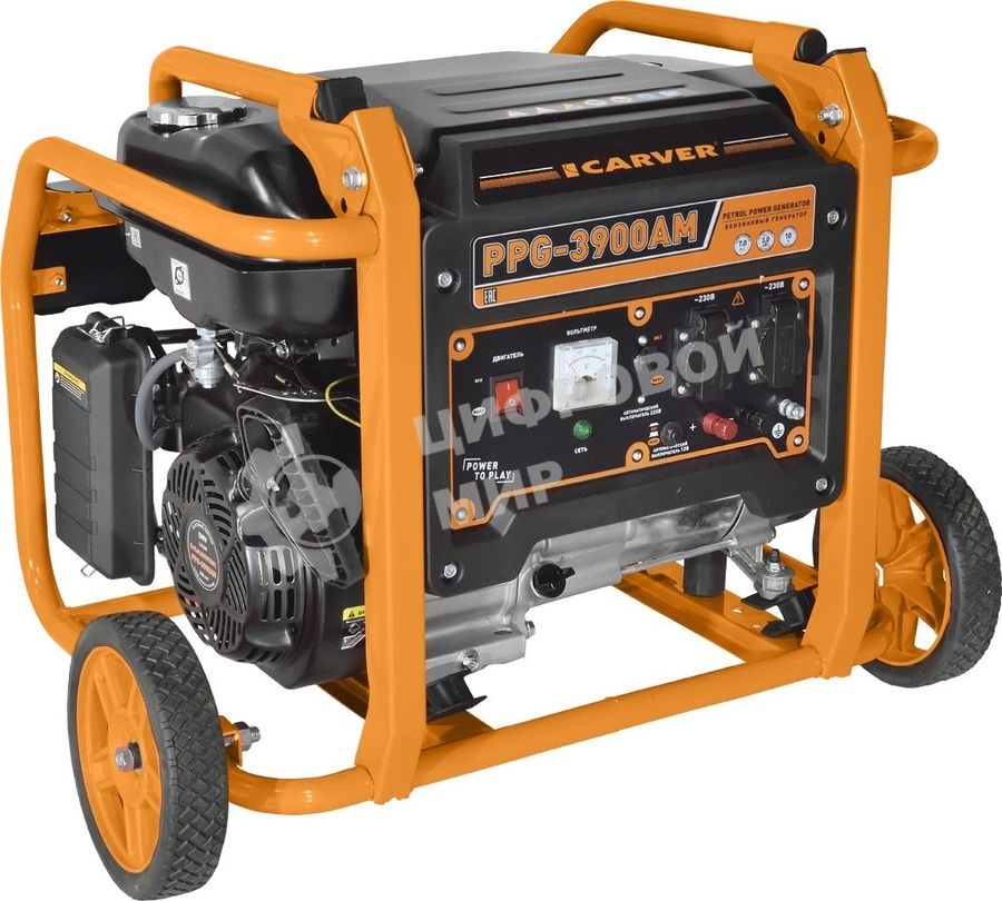 Электрогенератор бензиновый Carver PPG-3900АM, 3 кВт, 95 дБ, 51 кг