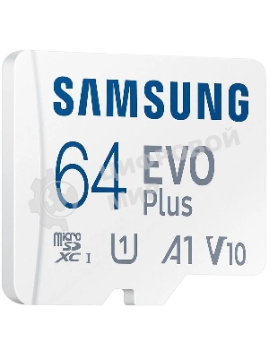 Флеш карта Samsung EVO Plus, microSDXC 64Gb (R/W 160/90 Mb/s, adapter) MB-MC64SA/APC