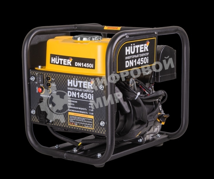 Электрогенератор бензиновый инверторный Huter DN1450i, 1.3 кВт, 96 дБ, 12.42 кг