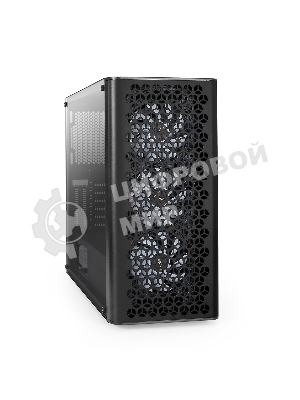 Компьютерный корпус Miditower ExeGate EVO-9202 (ATX, без БП, с окном, 1*USB+1*USB 3.0, аудио, 3 вент. 12см с RGb подсветкой)