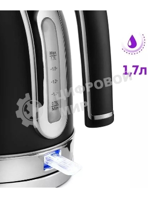 Чайник электрический Kitfort КТ-6102-1 черный с серебром