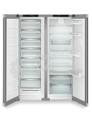 Холодильник Liebherr XRFsf 5220-22 001 (SFNsfd 5227-22 001 + SRsfd 5220-22 001) серебристый двухкамерный 398/271л морозилка сбоку, No Frost, Side by Side