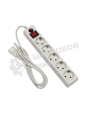 Сетевой фильтр Гарнизон для ИБП, 5 р, 10А, 1.8 м, ур.защиты 4, белый, пакет