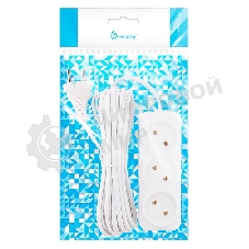 Удлинитель 3 гнезда 5 метров 6А/1,35 кВт без заземления ШВВП 2х0,75 (SBE-10-3-05-F)