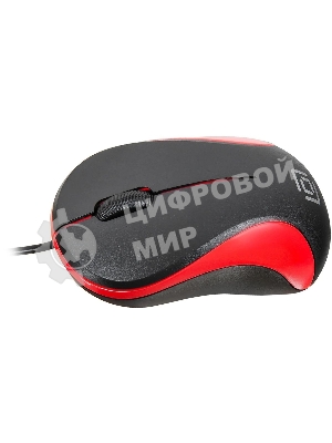 Мышь проводная Oklick 115S черный/красный, 1200 dpi, USB, кнопки - 3
