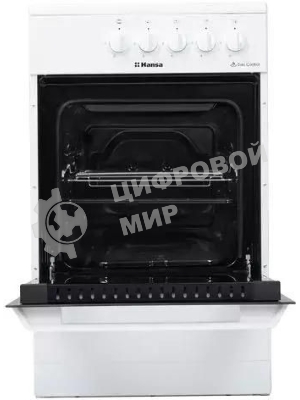 Плита газовая Hansa FCGW510029A белый, конфорок 4 газовых, духовка 53 л, 50 см x 85 см x 57 см
