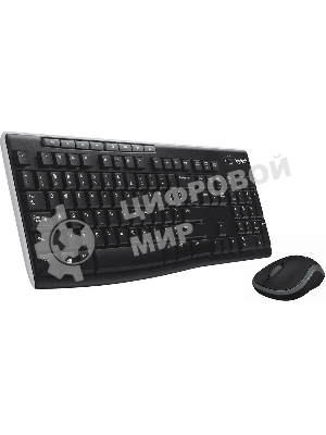 Комплект клавиатура+мышь Logitech MK270 беспроводной, USB, 1000 DPI, чёрный (неоригинальная гравировка)
