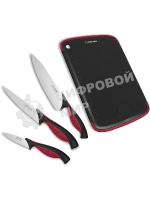 Набор ножей кухонных Rondell RD-1891 компл.: 4 предм. разд. дос. черный/бордовый блистер